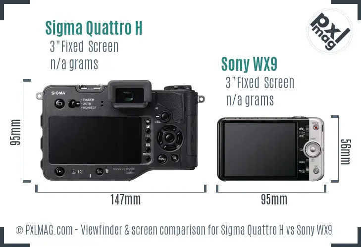 Sigma Quattro H vs Sony WX9 Screen and Viewfinder comparison