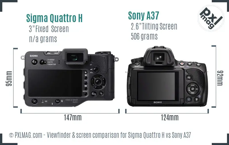 Sigma Quattro H vs Sony A37 Screen and Viewfinder comparison