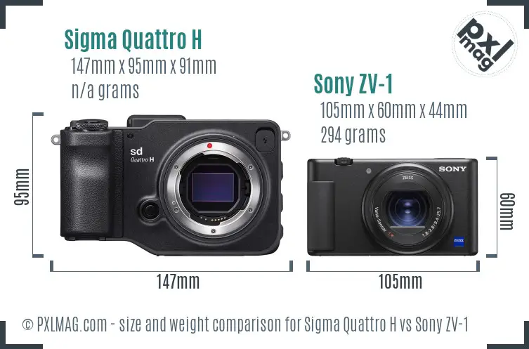 Sigma Quattro H vs Sony ZV-1 size comparison