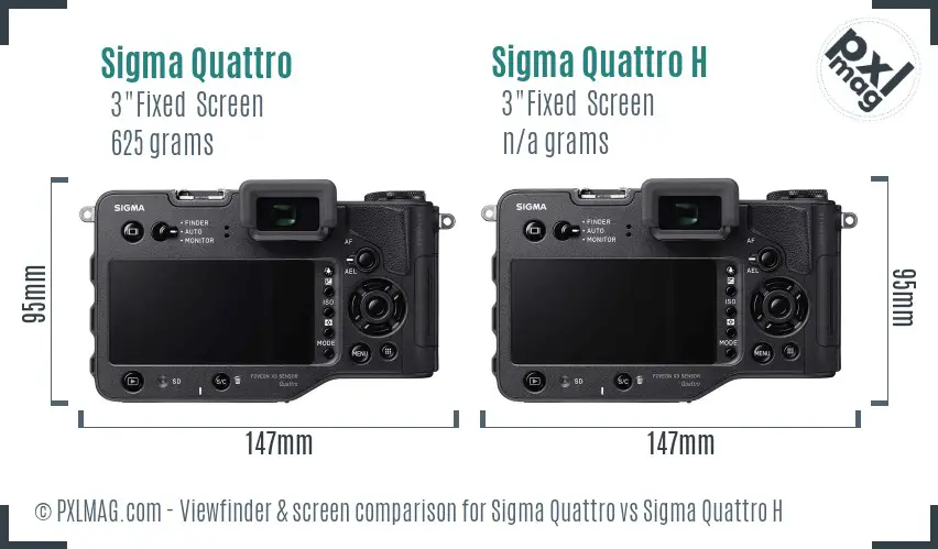 Sigma Quattro vs Sigma Quattro H Screen and Viewfinder comparison