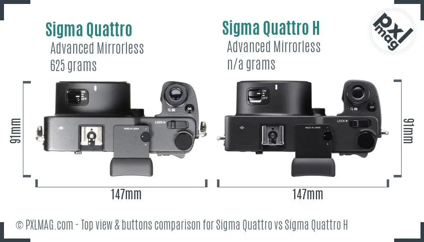 Sigma Quattro vs Sigma Quattro H top view buttons comparison