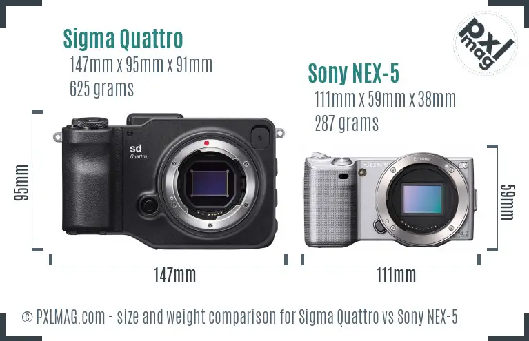Sigma Quattro vs Sony NEX-5 size comparison
