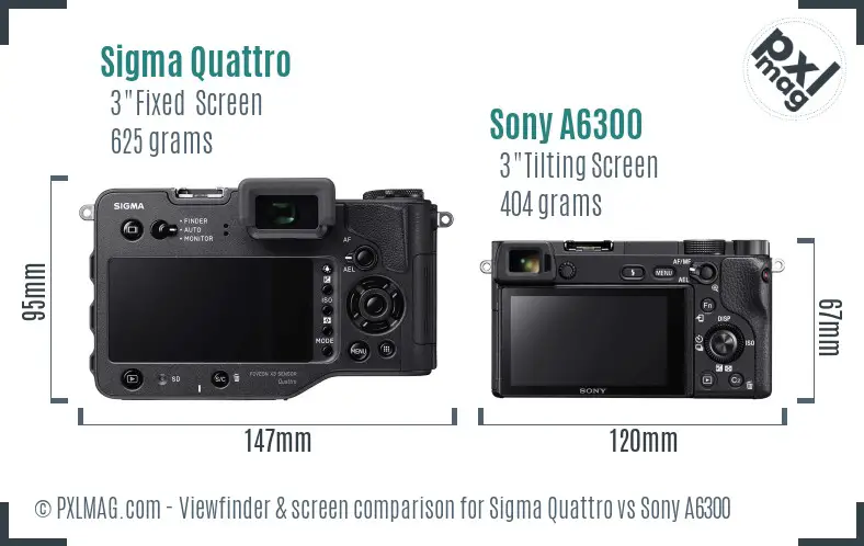 Sigma Quattro vs Sony A6300 Screen and Viewfinder comparison