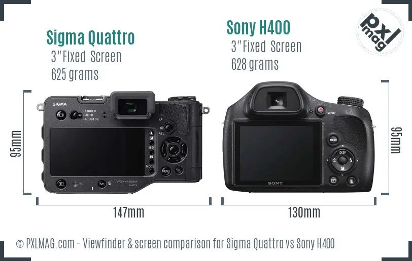 Sigma Quattro vs Sony H400 Screen and Viewfinder comparison Sigma Quattro vs Sony H400 Screen and Viewfinder comparison