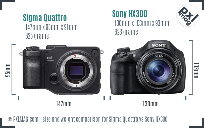 Sigma Quattro vs Sony HX300 size comparison Sigma Quattro vs Sony HX300 size comparison