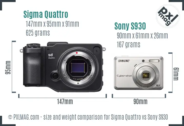 Sigma Quattro vs Sony S930 size comparison