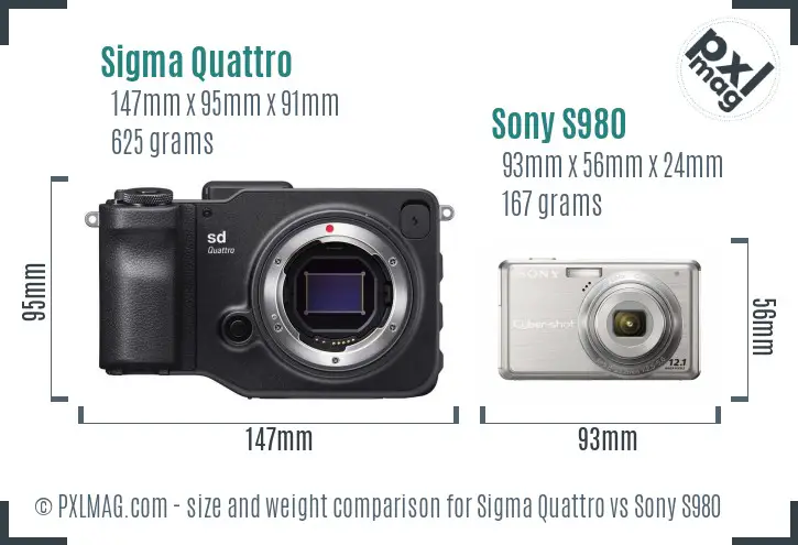 Sigma Quattro vs Sony S980 size comparison