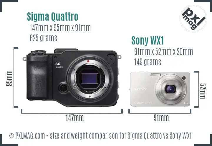 Sigma Quattro vs Sony WX1 size comparison