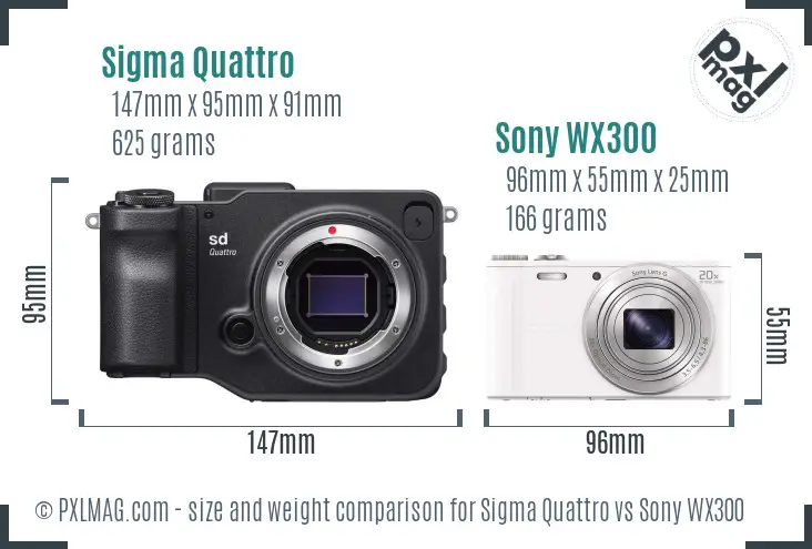 Sigma Quattro vs Sony WX300 size comparison