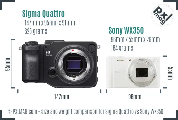 Sigma Quattro vs Sony WX350 size comparison