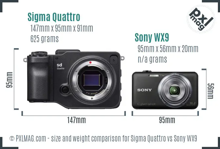 Sigma Quattro vs Sony WX9 size comparison Sigma Quattro vs Sony WX9 size comparison