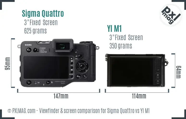 Sigma Quattro vs YI M1 Screen and Viewfinder comparison