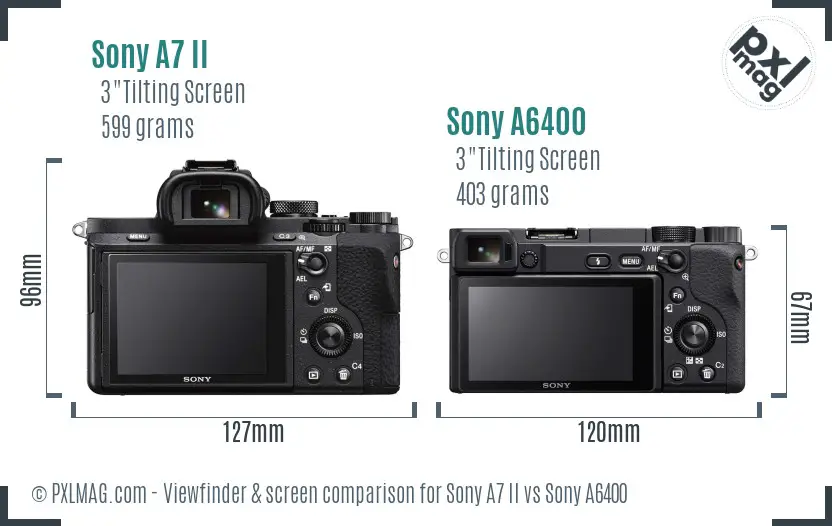 Sony A7 II vs Sony A6400 Screen and Viewfinder comparison