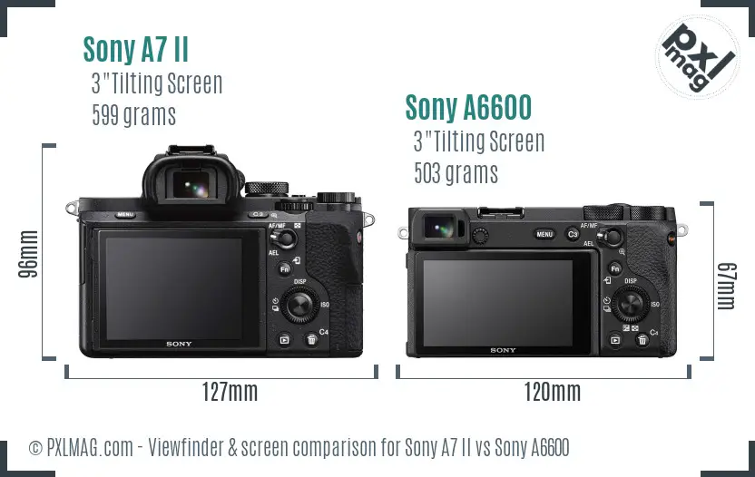 Sony A7 II vs Sony A6600 Screen and Viewfinder comparison