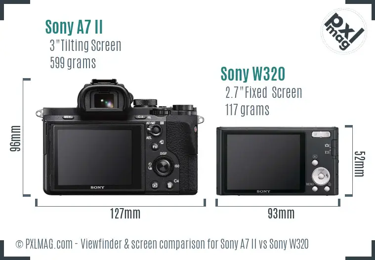 Sony A7 II vs Sony W320 Screen and Viewfinder comparison