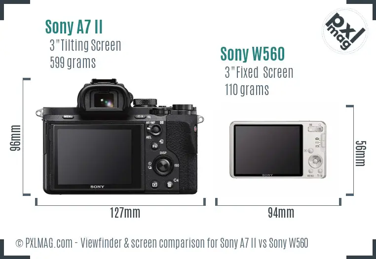 Sony A7 II vs Sony W560 Screen and Viewfinder comparison