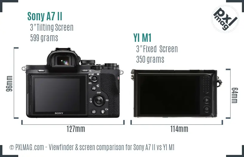 Sony A7 II vs YI M1 Screen and Viewfinder comparison