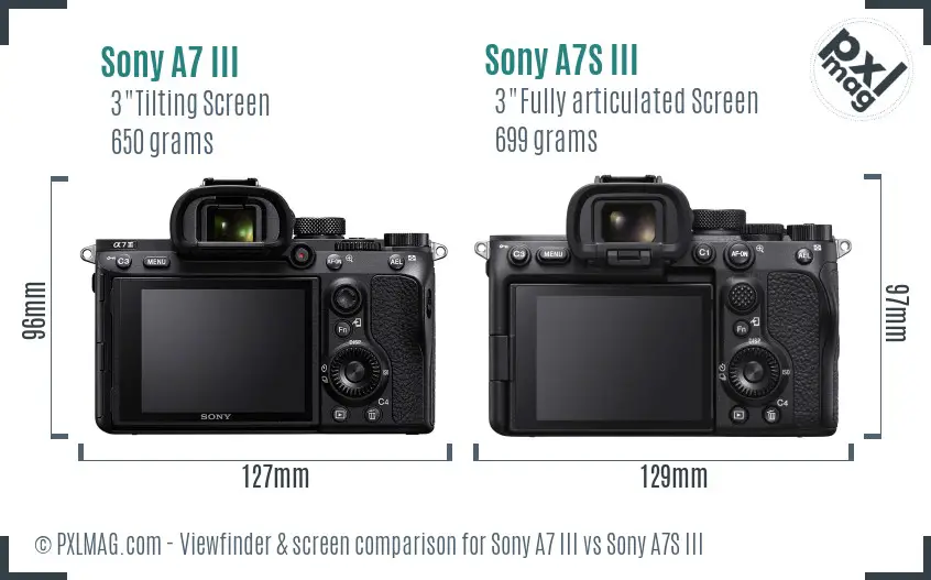 Sony A7 III vs Sony A7S III Screen and Viewfinder comparison