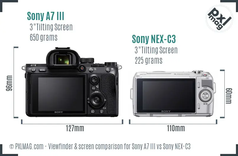 Sony A7 III vs Sony NEX-C3 Screen and Viewfinder comparison