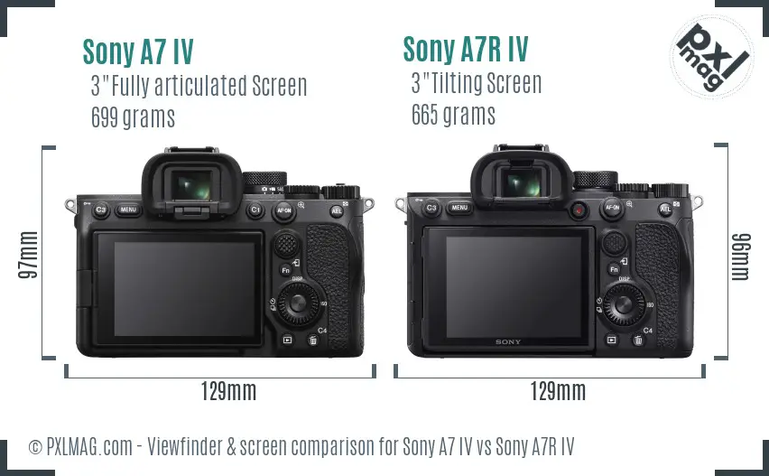 Sony A7 IV vs Sony A7R IV Screen and Viewfinder comparison