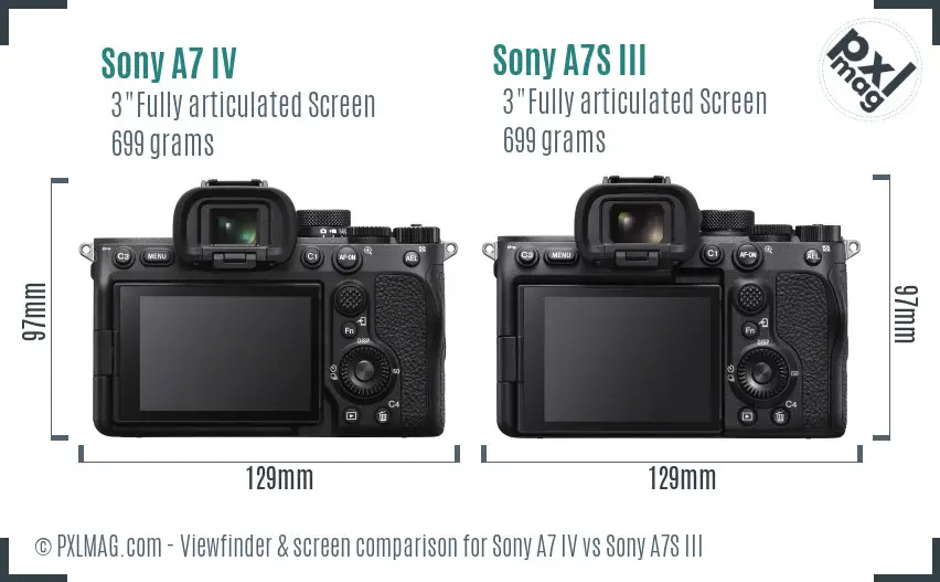 Sony A7 IV vs Sony A7S III Screen and Viewfinder comparison