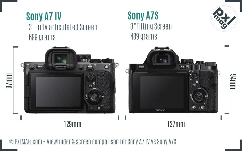 Sony A7 IV vs Sony A7S Screen and Viewfinder comparison