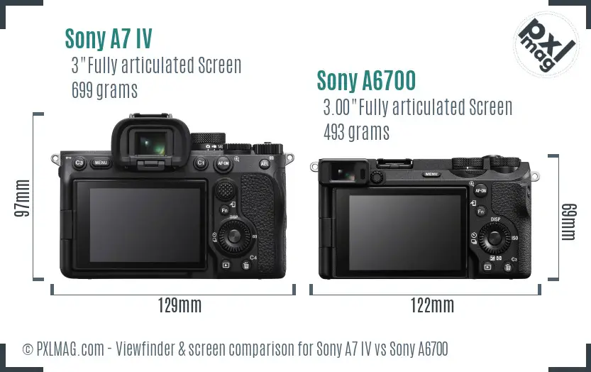 Sony A7 IV vs Sony A6700 Screen and Viewfinder comparison