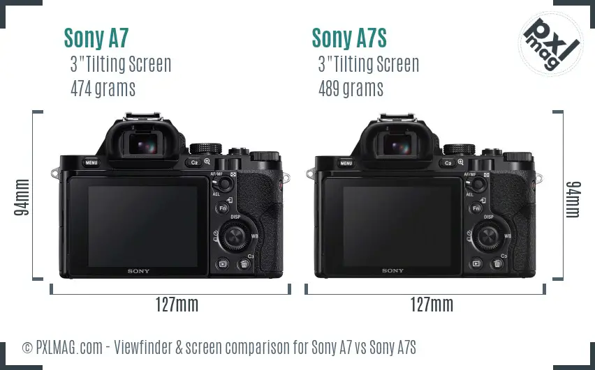 Sony A7 vs Sony A7S Screen and Viewfinder comparison