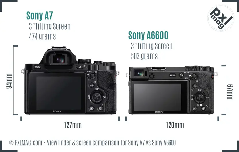 Sony A7 vs Sony A6600 Screen and Viewfinder comparison Sony A7 vs Sony A6600 Screen and Viewfinder comparison
