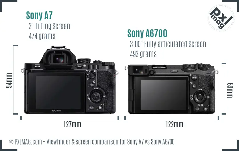 Sony A7 vs Sony A6700 Screen and Viewfinder comparison Sony A7 vs Sony A6700 Screen and Viewfinder comparison