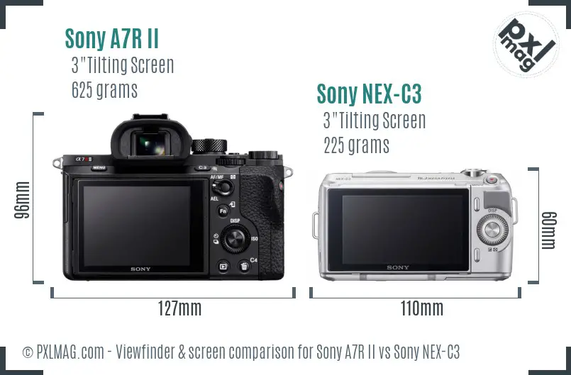 Sony A7R II vs Sony NEX-C3 Screen and Viewfinder comparison Sony A7R II vs Sony NEX-C3 Screen and Viewfinder comparison