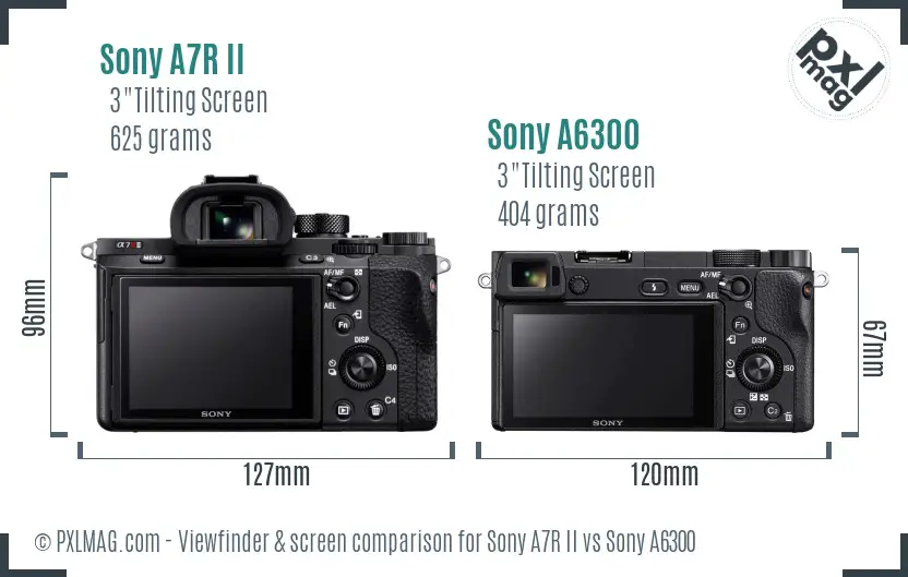 Sony A7R II vs Sony A6300 Screen and Viewfinder comparison Sony A7R II vs Sony A6300 Screen and Viewfinder comparison