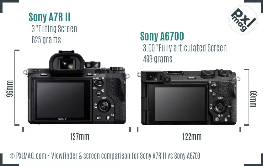 Sony A7R II vs Sony A6700 Screen and Viewfinder comparison Sony A7R II vs Sony A6700 Screen and Viewfinder comparison