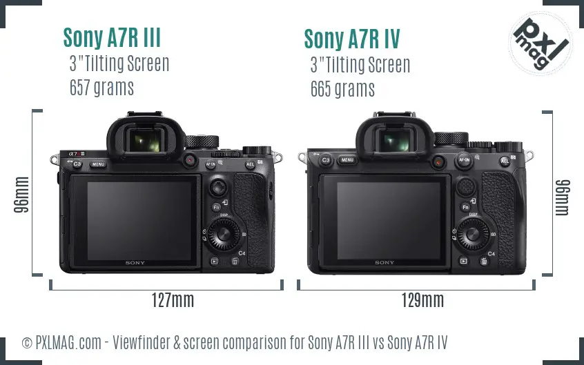 Sony A7R III vs Sony A7R IV Screen and Viewfinder comparison