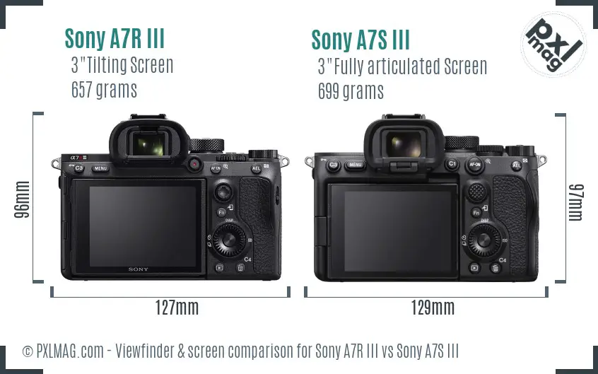 Sony A7R III vs Sony A7S III Screen and Viewfinder comparison
