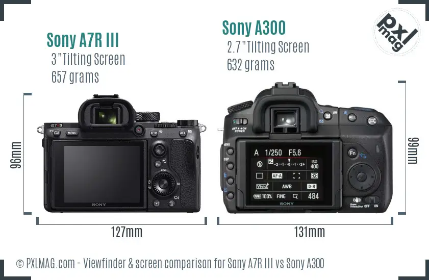 Sony A7R III vs Sony A300 Screen and Viewfinder comparison