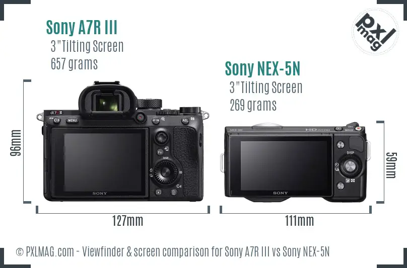Sony A7R III vs Sony NEX-5N Screen and Viewfinder comparison