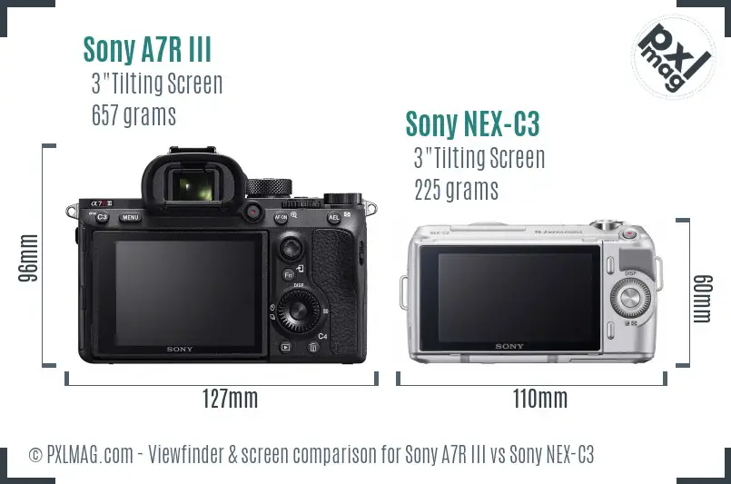 Sony A7R III vs Sony NEX-C3 Screen and Viewfinder comparison
