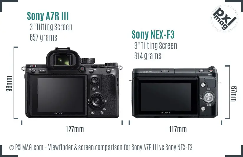 Sony A7R III vs Sony NEX-F3 Screen and Viewfinder comparison