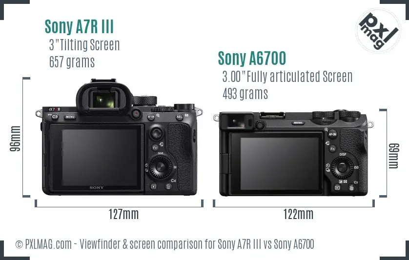Sony A7R III vs Sony A6700 Screen and Viewfinder comparison Sony A7R III vs Sony A6700 Screen and Viewfinder comparison