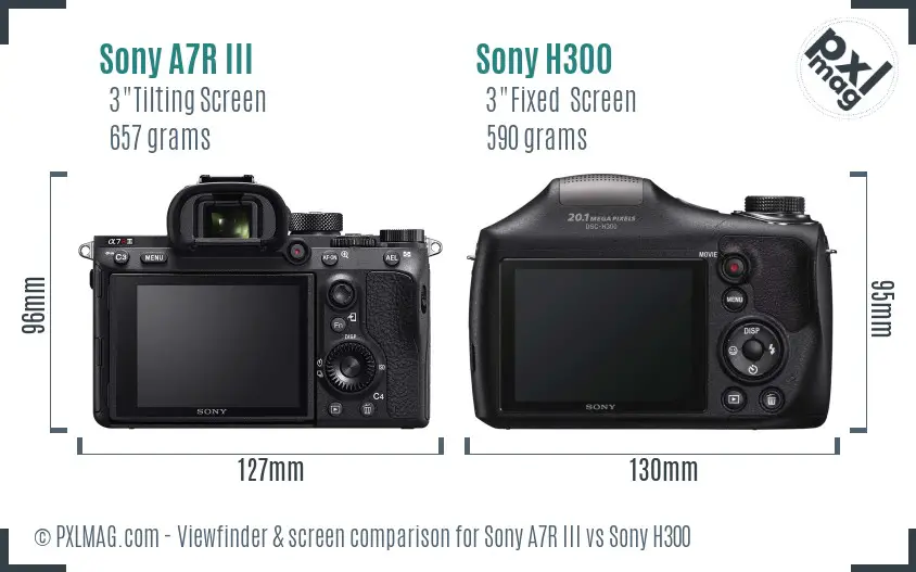 Sony A7R III vs Sony H300 Screen and Viewfinder comparison