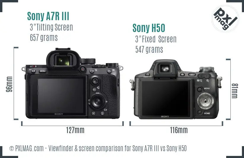 Sony A7R III vs Sony H50 Screen and Viewfinder comparison