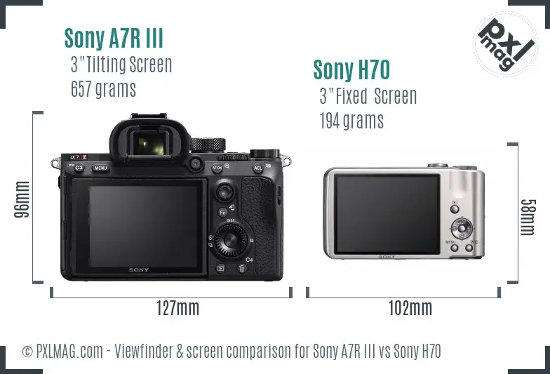 Sony A7R III vs Sony H70 Screen and Viewfinder comparison