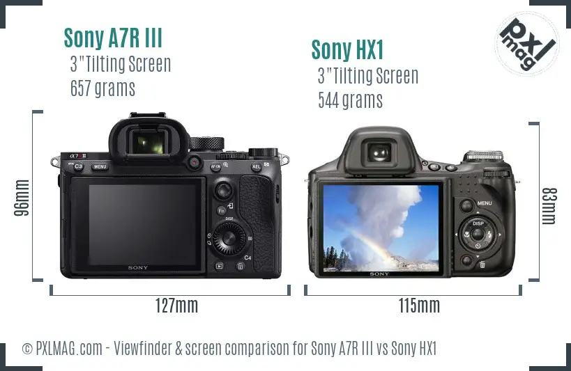 Sony A7R III vs Sony HX1 Screen and Viewfinder comparison