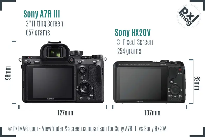Sony A7R III vs Sony HX20V Screen and Viewfinder comparison