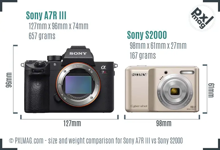 Sony A7R III vs Sony S2000 size comparison