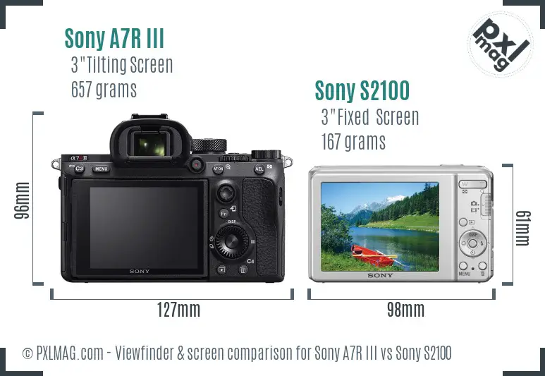Sony A7R III vs Sony S2100 Screen and Viewfinder comparison
