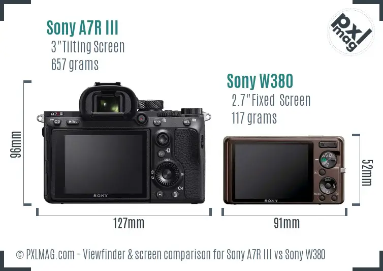 Sony A7R III vs Sony W380 Screen and Viewfinder comparison
