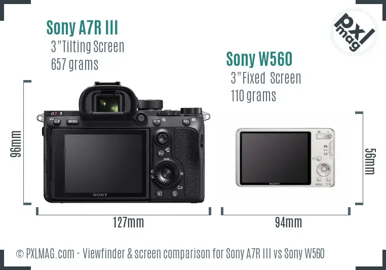 Sony A7R III vs Sony W560 Screen and Viewfinder comparison