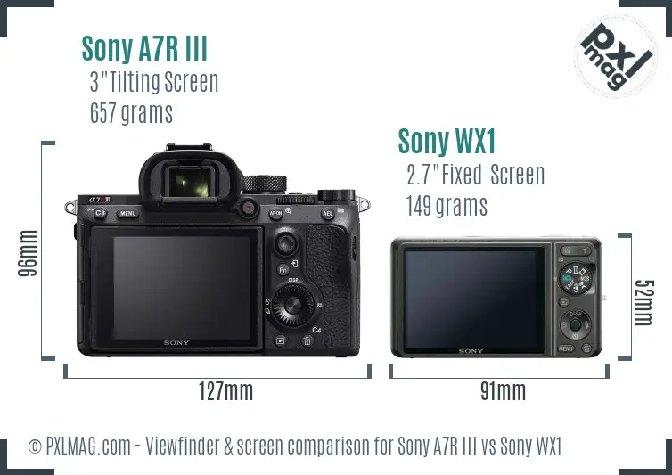 Sony A7R III vs Sony WX1 Screen and Viewfinder comparison
